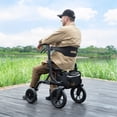 thumbnail image 3 of MAXWALK Rollator Walker for Seniors, 12" Big Rubber Wheels Foldable All Terrain Outdoor Aluminum Rolling Walker with Breathable Mesh Backrest, Height Adjustment for 5-6.5ft, Black, 3 of 10