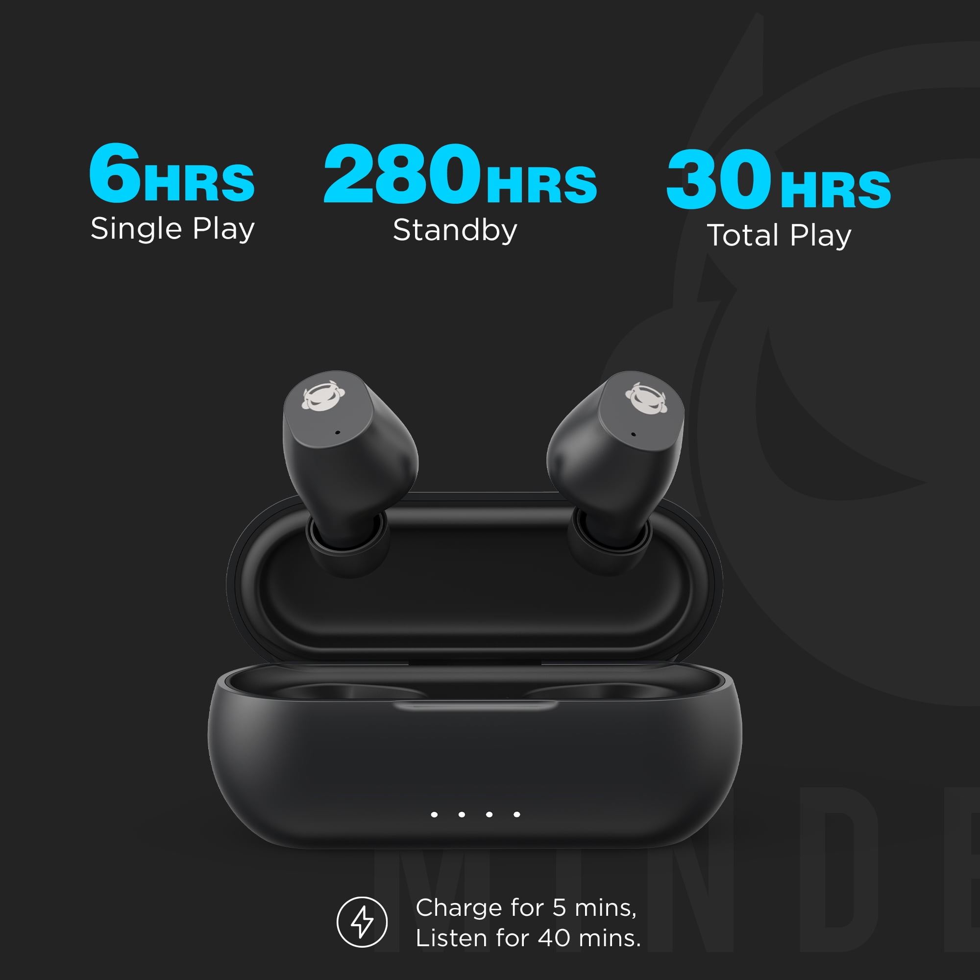 MINDBEAST T98 Generation Wireless Bluetooth In-Ear Earbud with Super Bass Audio, Black