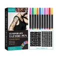 thumbnail image 1 of EELHOE-Juego de pluma de tatuaje temporal para cara, brazo, cuerpo, pintura multicolor, maquillaje artesanal, decoración de graffiti, pluma de tatuaje,2 pcs, 1 of 12