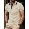 thumbnail image 1 of 2024 Summer casual Office solid color pocket POLO shirt Men‘s Breathable Short Sleeve Top LS, 1 of 1