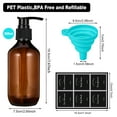 thumbnail image 2 of AOWOO 4 Packs Empty Pump Bottles, 16.9oz /500ml Shampoo Bottle Dispenser, Refillable Shampoo Bottles with Stickers Funnel, Reusable Squeeze Lotion Dispenser for Liquid Soap Bathroom, 2 of 7