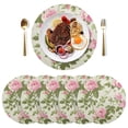 thumbnail image 4 of Round Grid Placemat ,One Sizex1, Round Placemat, PVC Plate Mat，15.4 Inch Non-Slip and Heat Resistant, Table Placemat, Dining Room Placemat Pretty Pink Rose, 4 of 7