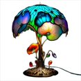 thumbnail image 1 of Stained Glass Plant Table Lamp 5.9" Colorful Mushroom Table Lamp Bedside Night Light For Bedroom Living Room Home Office Decor, 1 of 9