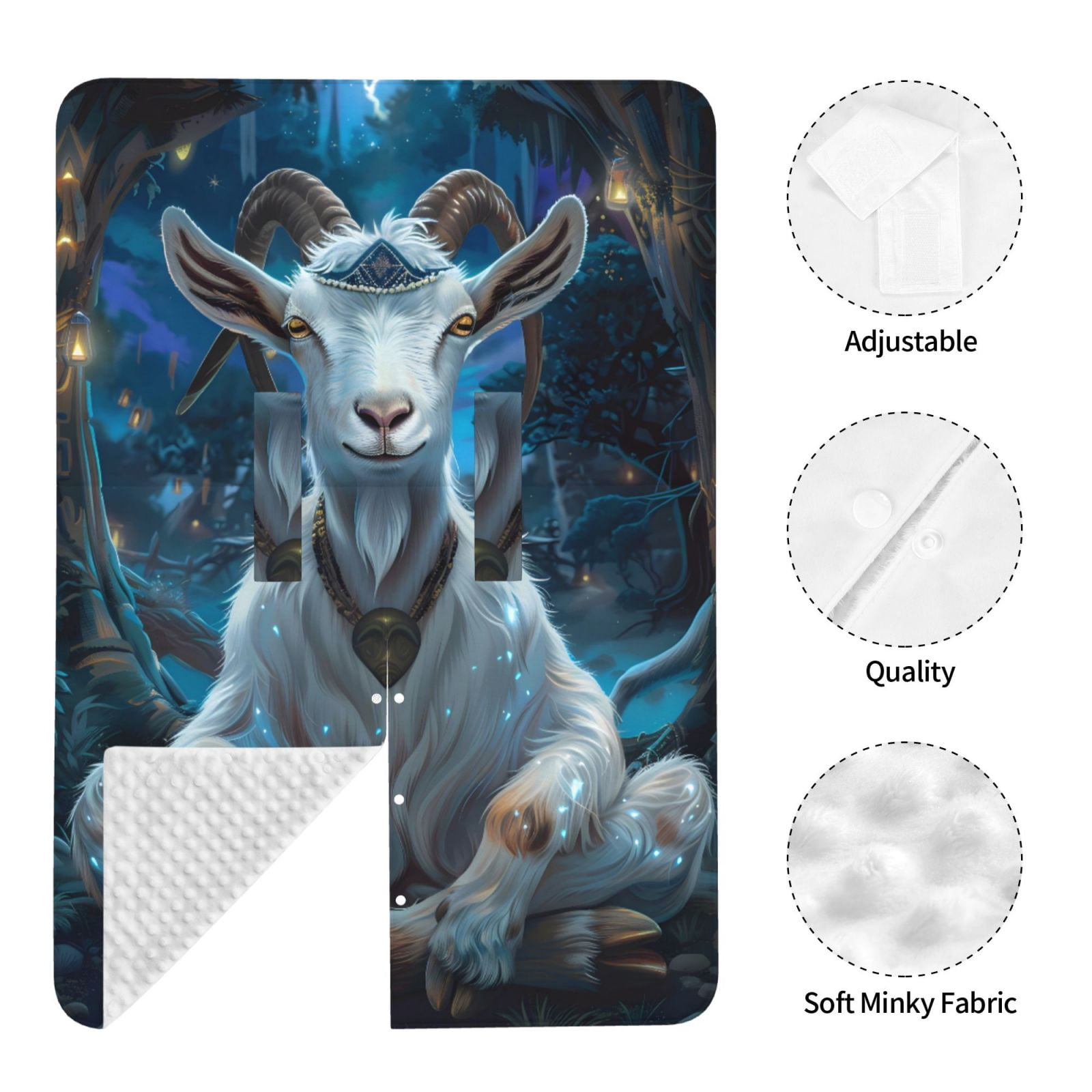 Naloa Forest Meditating Goat Baby Car Seat Cover, Breathable Baby Carrier Cover, Multiuse Baby Carrier Cover & Nursing Breastfeeding Cover