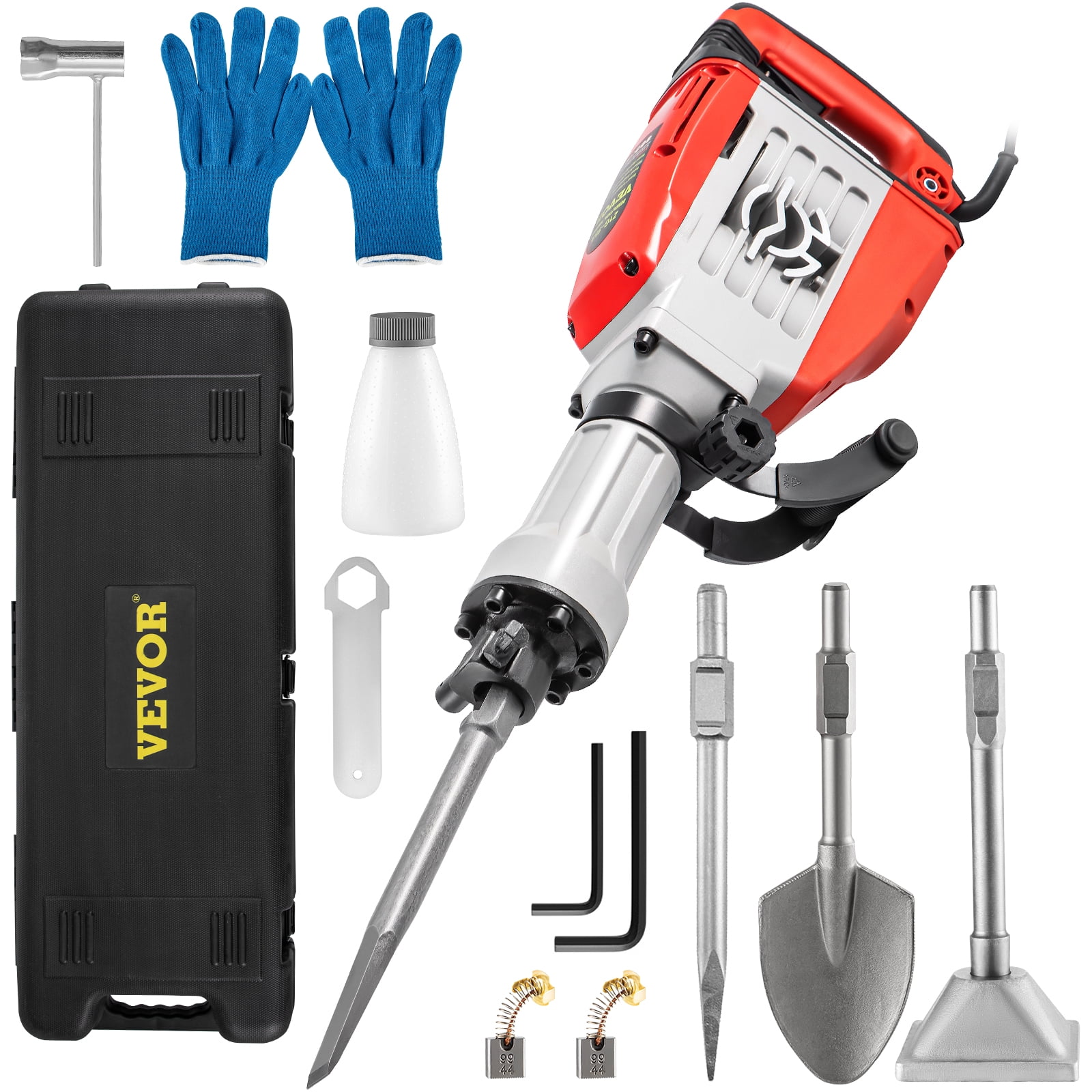 VEVOR Demolition Jack Hammer, 3800W 1800BPM, 11/8" Hex Heavy Duty