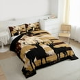 thumbnail image 3 of Manfei Jungle Animal Deer Bedding Comforter Set,Vintage Anerican Flag Twin Comforter Sets,Brown Black Bedding Set For Boys Kids,Breathable Home Decor Reversible,2pcs, 3 of 8