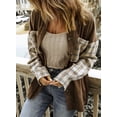 thumbnail image 5 of Asyoly Womens Plaid Shirts Color Block Shacket Jacket Long Sleeve Button Down Oversized Shirt Coats With Pockets, 5 of 7