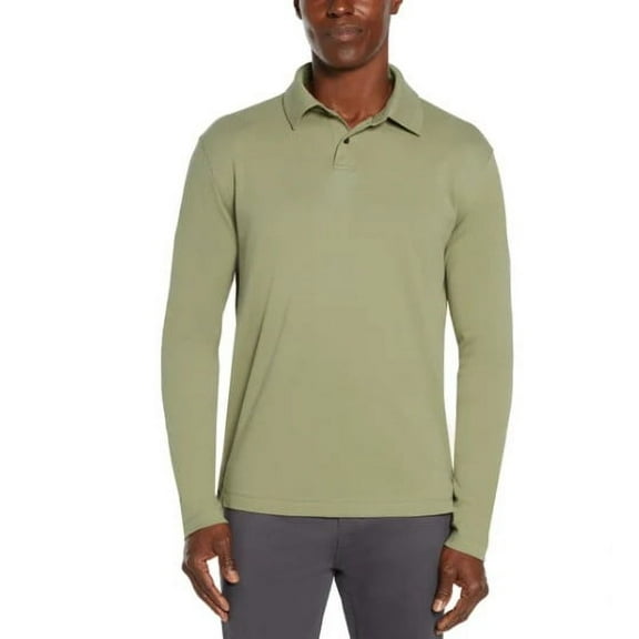Banana Republic Men's Size Medium Long Sleeve Luxe Polo Shirt, Green