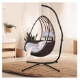 thumbnail image 4 of Patio Hammock Stand Only, Hammock Chair Metal C-Stand with Hanging Chain, Max Load 330lbs, Black, 4 of 7