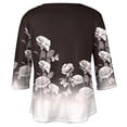 thumbnail image 5 of ADSSDQ Plus Size Shirts Cute 3/4 Sleeve Yoga Tops Woman Casual Summer Floral Graphic T Shirts For Women Elbow Length V-Neck Fall Tunics With Pocket Women'S Sweatshirts Dark Gray 2XL, 5 of 5