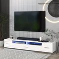 thumbnail image 2 of Extended TV stand with Color Changing LED Lights, Modern Universal Entertainment Center, High Gloss TV Cabinet for 90+ inch TV My Lux Decor Round, 2 of 7