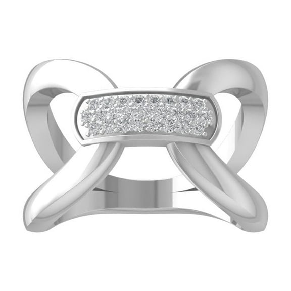 ARAIYA FINE JEWELRY 10K White Gold Diamond Fashion Band Ring (1/3 cttw, I-J Color, I2-I3 Clarity) Size 5