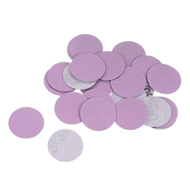 Unique Bargains 25 Pack 1-Inch Purple Sanding Discs 3000 Grits Hook & Loop Professional Aluminum Oxide Sandpaper Mini Size