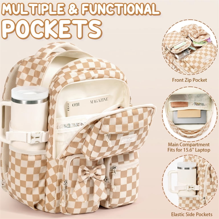 3PCS Corduroy Backpack with Lunch Box & Pencil Pouch | Teen  display picture 2