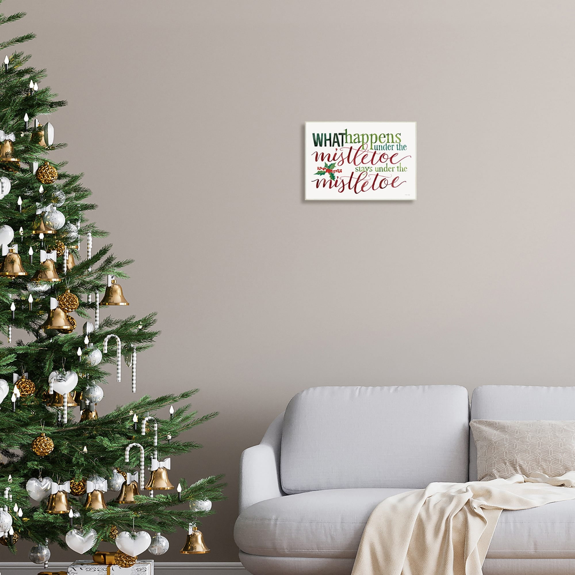 Witty Mistletoe Typography Quote Holly Berry Detail Inspirational Graphic Art Unframed Art Print Wall Art