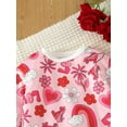 thumbnail image 4 of Bagilaanoe Newborn Baby Girl Valentine’s Day Romper Sweatshirt Long Sleeve Bodysuits Heart Floral Print Pullover 3M 6M 9M 12M Infant Casual Tee Tops, 4 of 9