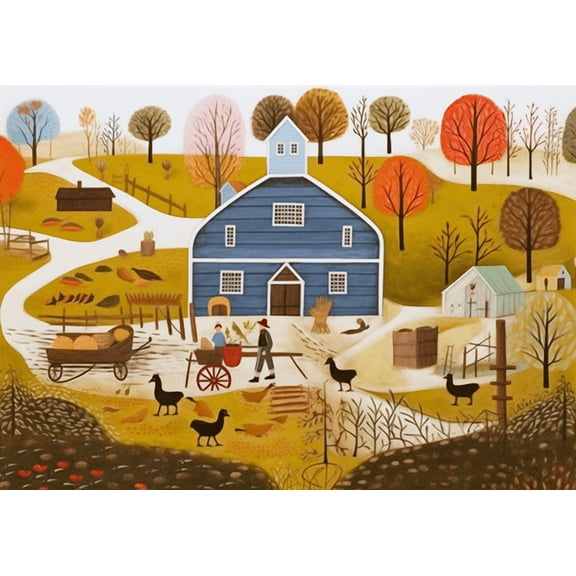 jigsaw puzzles 50 pieces for adults Turkey in The Straw Farm, rural cottage, animals wooden Challenging Puzzle Perfect for Game Toys Nights 7.9'' x 5.9''