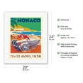 thumbnail image 2 of Monaco Grand Prix 1936 - Vintage Car Racing Poster by Géo Ham (Georges Hamel) - Fine Art Rolled Canvas Print 16in x 20in, 2 of 4