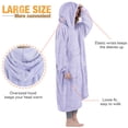 thumbnail image 3 of Catalonia Womens' Full Body Blanket Hoodie Sweatshirt, Extra Long Wearable Fleece Pullover, Gift for Adult Men Women Wife Girlfriend, Purple, 3 of 7