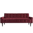 thumbnail image 3 of Modway Delve Luxury Button Tufted Upholstered Velvet Sofa In Maroon, 3 of 4