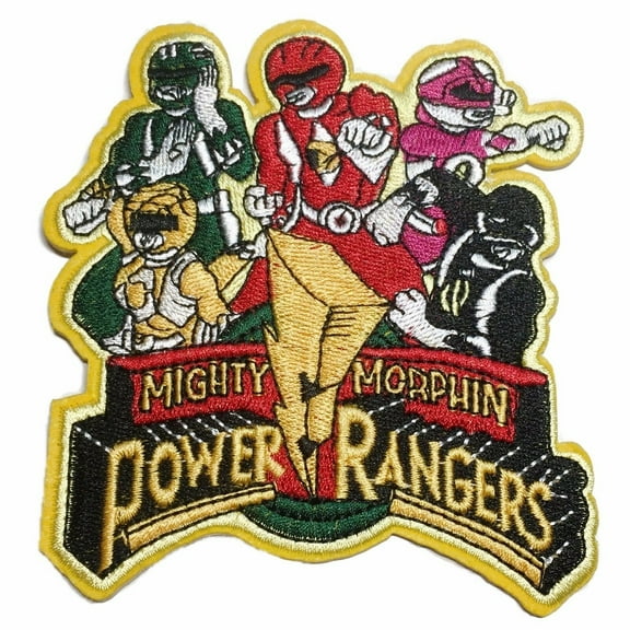 The Power Rangers 4" Tall Embroidered Iron On Patch