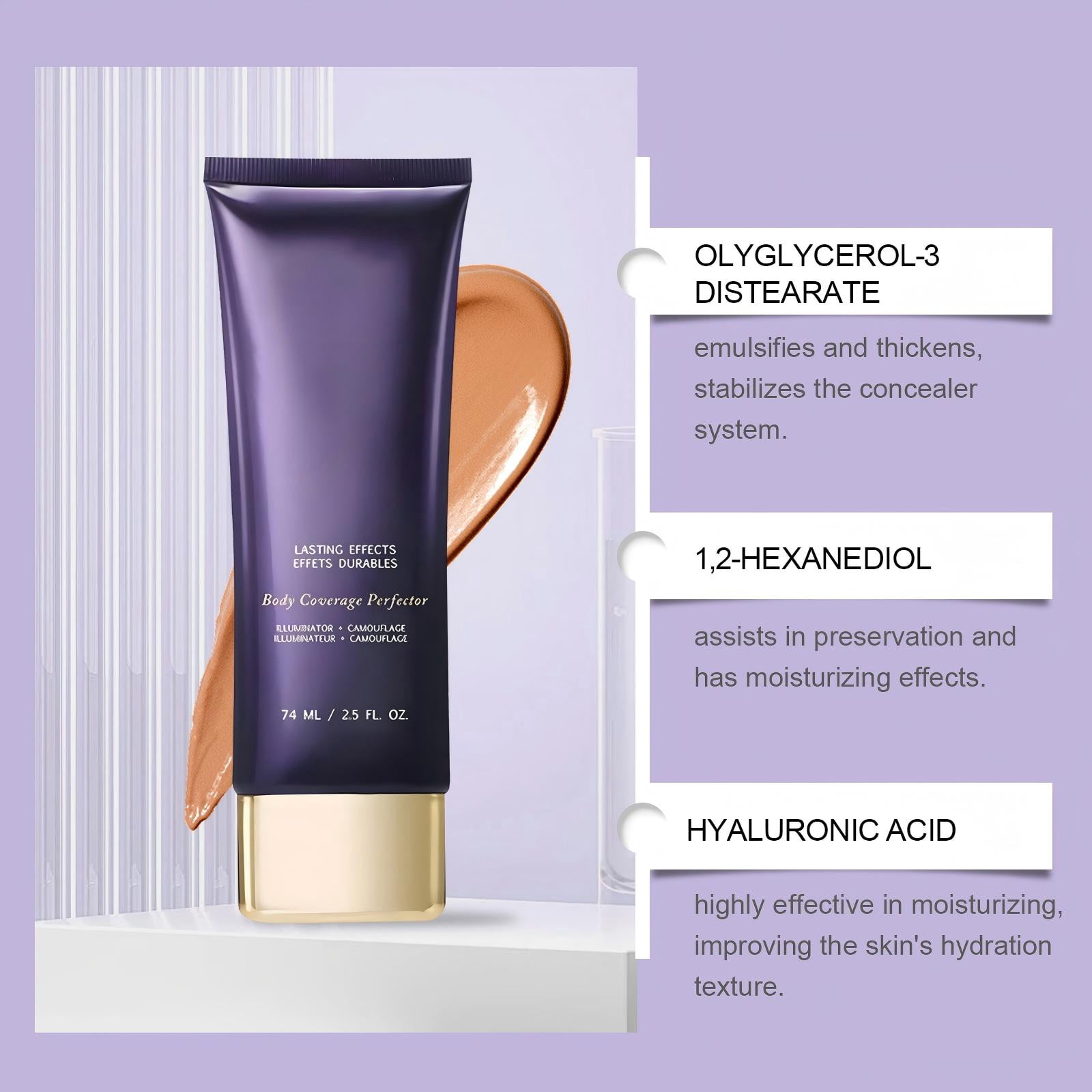 Alvantor Waterproof Tattoo Cover Up Makeup Concealer Body Coverage Perfector, Bronze 2.5 fl. oz