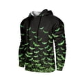 thumbnail image 5 of GrmtClth Sweatshirt Mens Halloween Scary Pumpkin Bat Ghost Witch Full Print Lightweight Casual Hooded Outfit Green S, 5 of 8