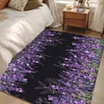 thumbnail image 5 of Rectangle Rug 3x5ft Area Rug,Spring Purple Lavender Flower Area Rugs for Living Room Bedroom,Watercolor Floral on Black Floor Mat Non-Slip Non-Shedding Carpet Indoor Accent Rugs, 5 of 9