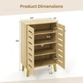 thumbnail image 3 of Costway 4-Tier Wooden Shoe Storage Cabinet with Doors Removable Shelves for Entryway, 3 of 11