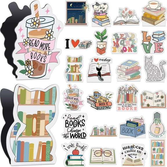 24 Pieces Magnetic Bookmarks Cute Magnet Page Markers Foldable Page Clip for Students Reading Stationery Supplies Office Presents(Butterfly)