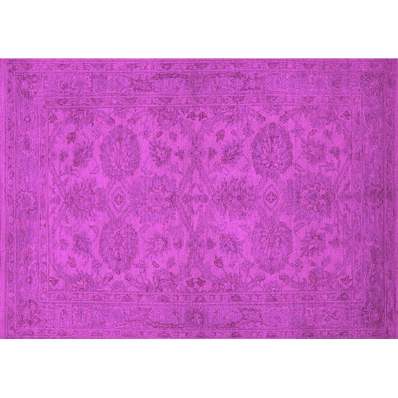 Ahgly Company Indoor Rectangle Oriental Pink Traditional Area Rugs, 7' x 9'