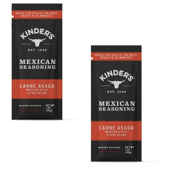 ( 2 Pack ) Kinder's Carne Asada Mexican Seasoning & Spice Mix, 1 oz