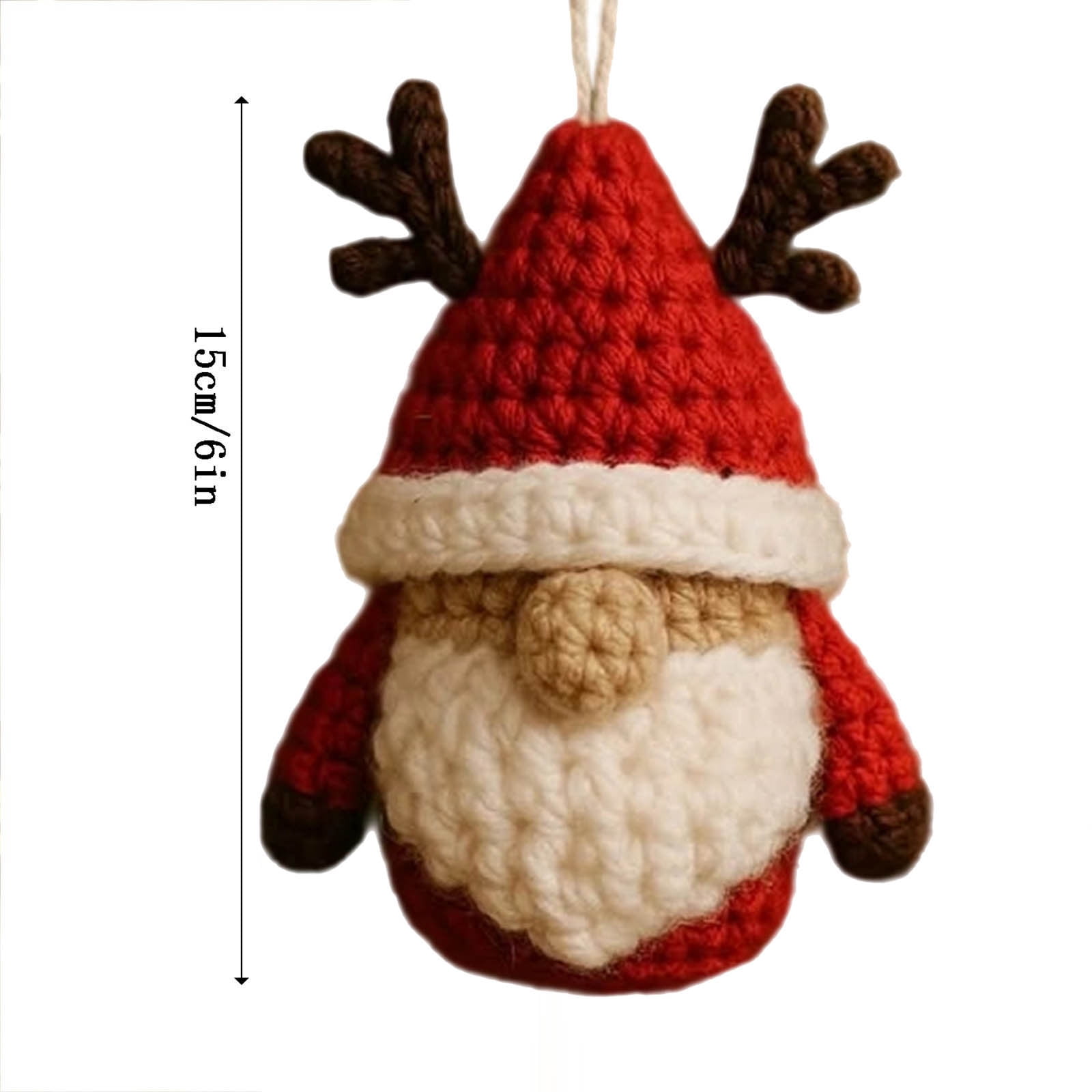 Kit De Crochet Gnome D'arbre De Noël DIY - Taille Finie 15 Cm - Avec Fil, Crochet, Perles, Instructions | Activité Créative, Cadeau, Loisir éducatif Pour Adultes Et Ados - 8