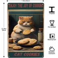 thumbnail image 3 of Letrero de hojalata "Disfruta de la alegría de cocinar galletas de gato" de 8 x 12 pulgadas, decoración de pared retro de metal con diseño de gato, pieza decorativa para habitación, bar y tienda., 3 of 8