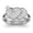White, variant on Sterling Silver Elegant Two Interlocking Heart Shape Moissanite White Gold Ring Women