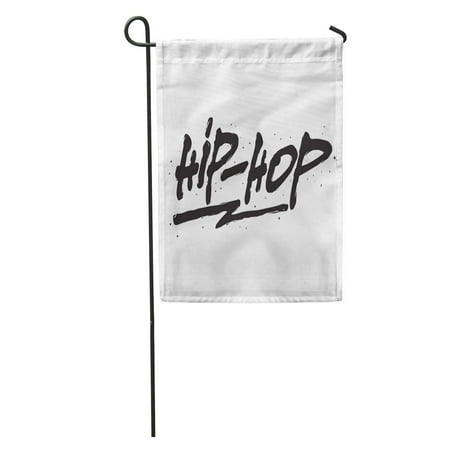 LADDKE Blue Rap Hip Hop Ink Hand Lettering Modern Brush Phrase Garden Flag Decorative Flag House Banner 12x18