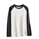 thumbnail image 2 of Blusas y camisas de manga larga con cuello redondo para hombre, informales, lisas, empalmadas, de manga larga, de alta elasticidad, que mantienen el calor, camisetas y pantalones de poliéster para hom, 2 of 8