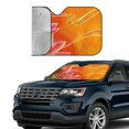 thumbnail image 2 of Yiaed Orange Flower Psychedelic Print Car Windshield Sunshade Front Auto Car Front Window Sun Shade Foldable Sun Visor Shield Cover Auto Accessories for Sedan SUV Truck-Small, 2 of 5