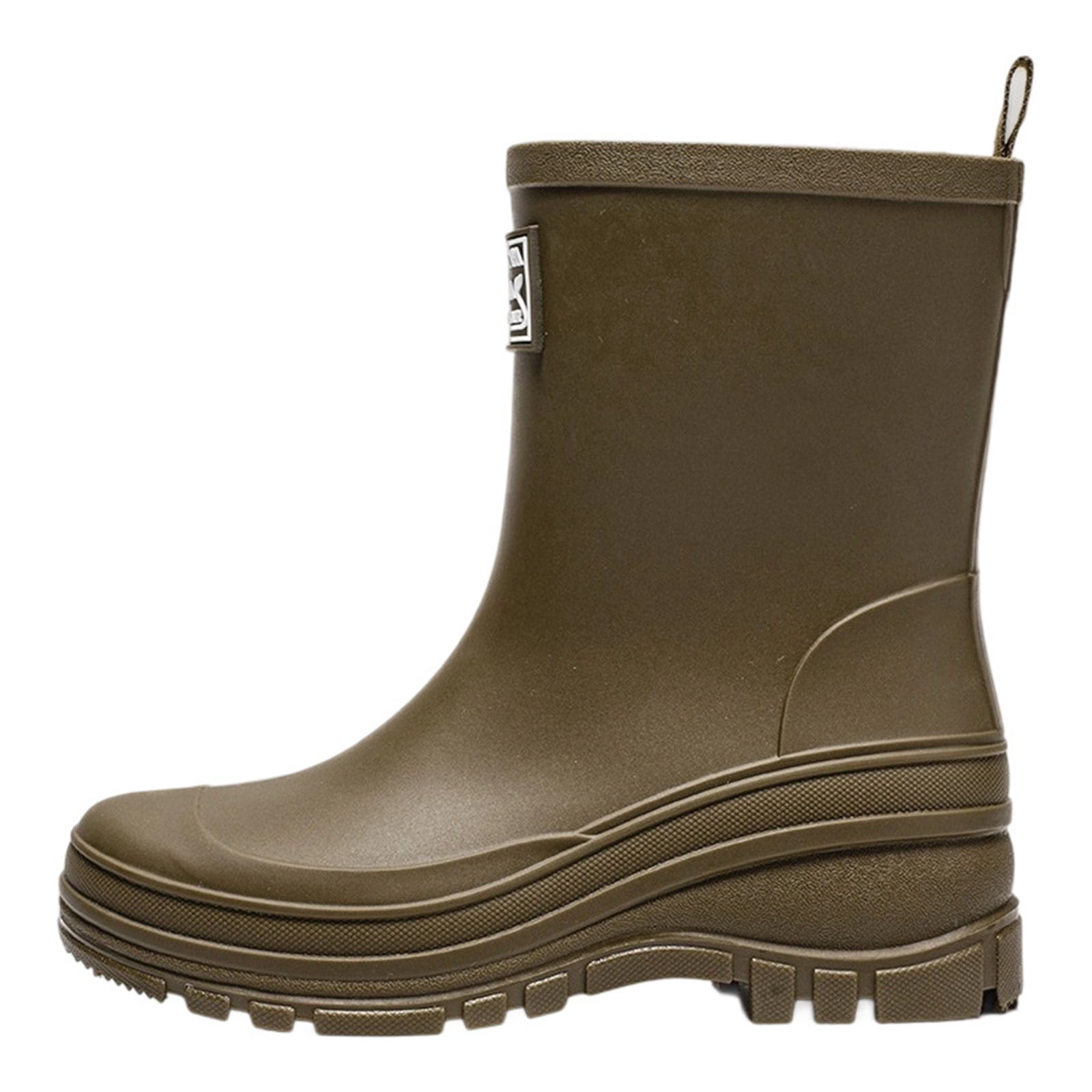 Rain Boots for Women Waterproof Mid Calf Rain Boots Wide Calf Garden Shoes Womens Rain Boots (Army Green 15)