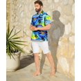thumbnail image 4 of HAPPY BAY Men's Hawaiian Shirts Short Sleeve Button Down Shirt Mens Casual Shirts Holiday Tropical Summer Party Shirts for Men Funny M Beach, Blue, 4 of 6