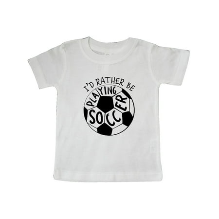 

Inktastic Id Rather Be Playing Soccer Gift Baby Boy or Baby Girl T-Shirt