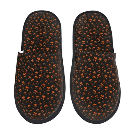 

Pofeuu Spooky Pumpkin Face Print EVA Fuzzy House super light Slippers Slippers Scuff Outdoor Indoor Warm Cozy Plush Bedroom Shoes Soft Flat Comfy Anti-Slip-Large