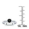 thumbnail image 5 of SuperJeweler 1/2 Carat Rose Cut Black and White Diamond Ring In 14 Karat White Gold For Women, 5 of 6