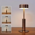 thumbnail image 4 of Dimmable Table Lamp Bar Decor Battery Shop LED Table Desk Bedside Cylindrical Bronze, 4 of 7