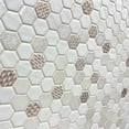 thumbnail image 4 of The Tile Life Eterna Hex 1" x 1" Oro Blanco Shiny Glass Hexagon Mosaic Wall Tile, 1 Sheet, 4 of 9