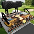 thumbnail image 4 of XYZCANDO Western Cow Sunflower Golf Cart Seat Cover | 2-Person With 4 Pockets | Non-Slip Washable Universal Golf Cart Accessory, 4 of 8