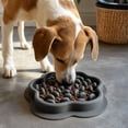 thumbnail image 3 of Pet Silicone Slow Feeder Bowl, Petal Feeding Bowl with Ridge Slow Eating Training Tool for Dog Cat Daily Eating Anti Fast Eating Dark Gray, 3 of 4