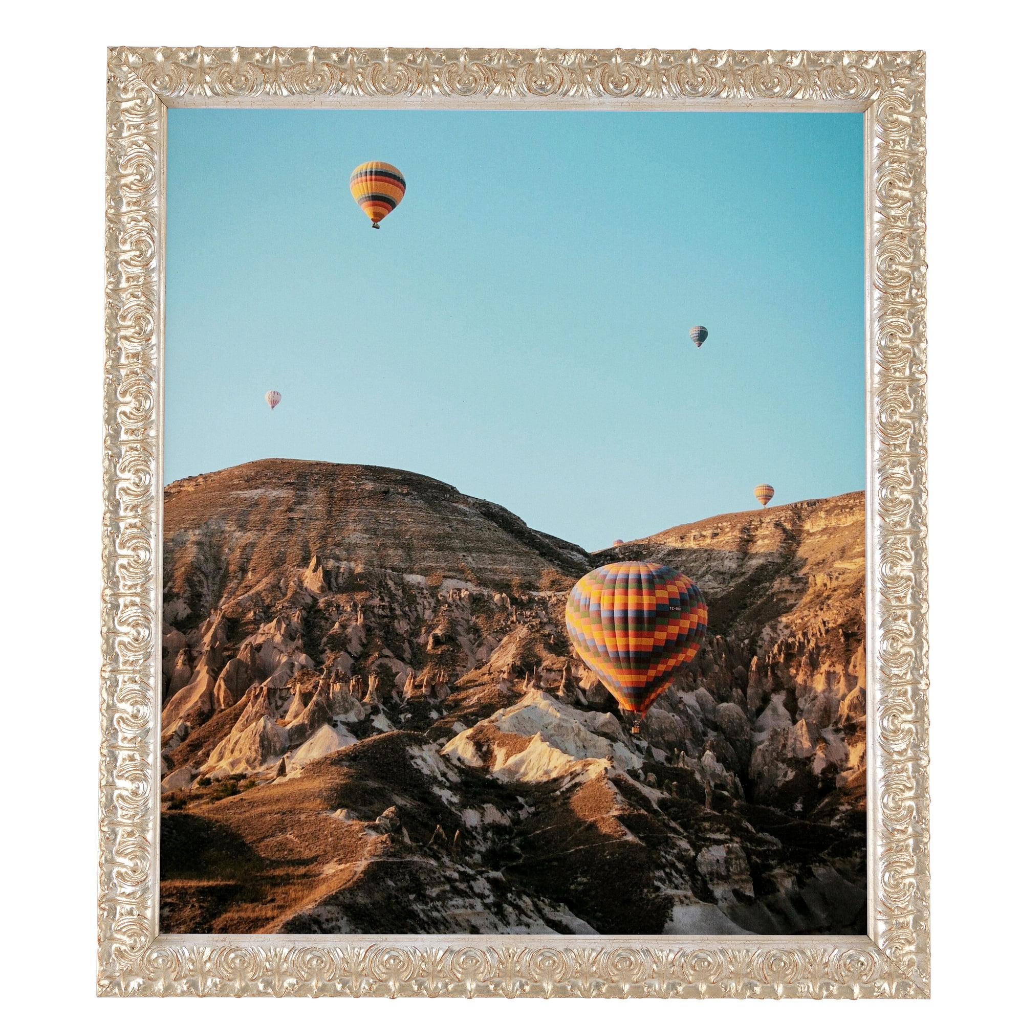 ArtToFrames 18" x 24" 1" wide - Silver Thin Picture Frame, 18x24 inch Silver Wood Poster Frame (WOM-4904), 4 Pack