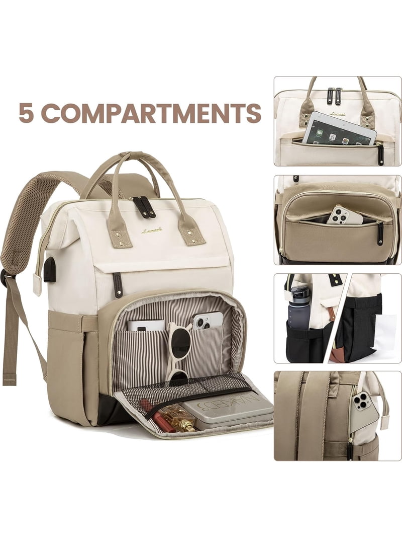 Laptop Backpack for Women 15.6-Inch Water-Resistant Nurse Bag College Bookbag LOVEVOOK Laptop Backpack for Women, 15.6 inch Waterproof  main image 4