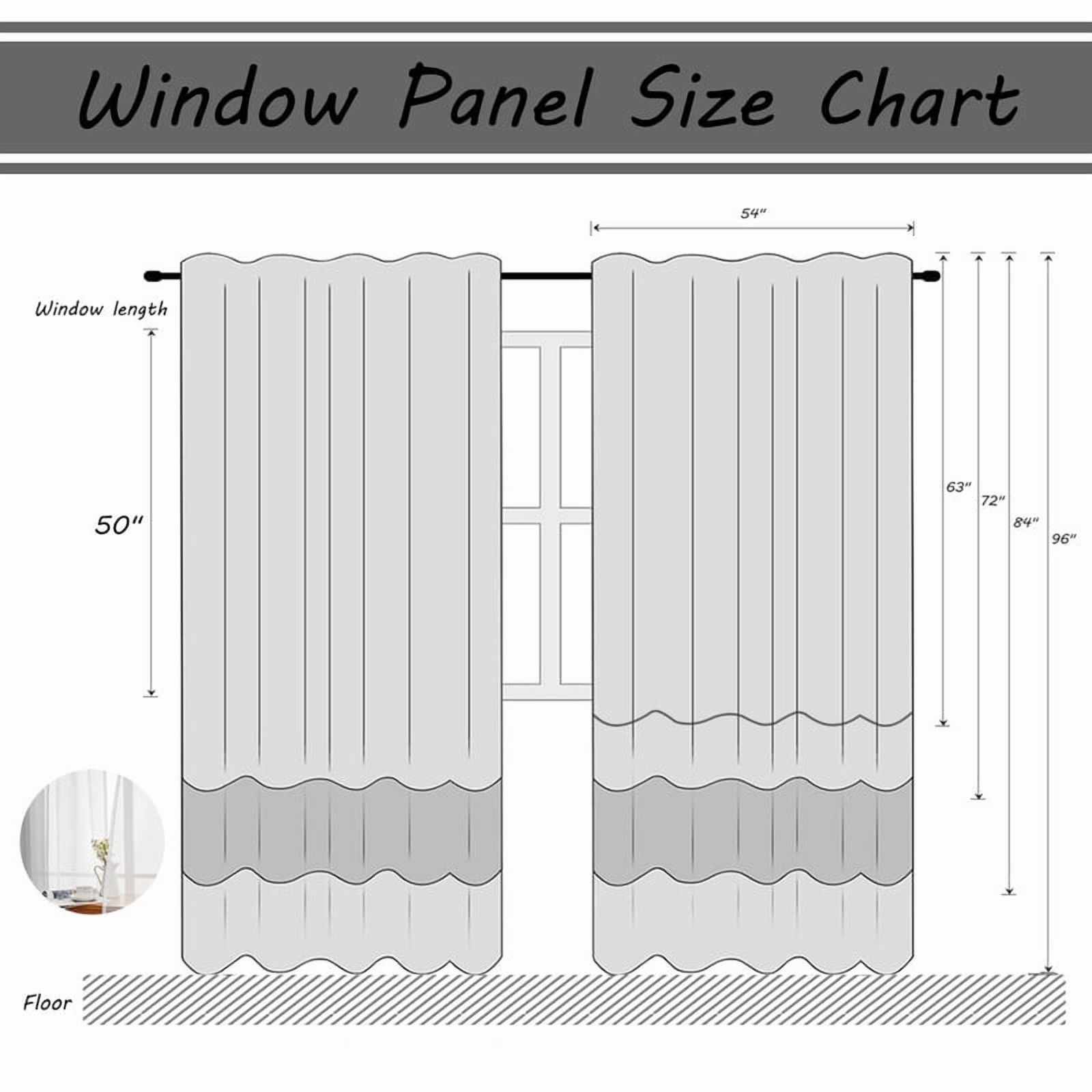Topfinel Grey Faux Linen Ombre Sheer Curtains,Semi Voile Gradient Rod Pocket Curtains for Bedroom and Living Room, Set of 2 Window Curtain Panels, 54 x 72 Inch Long